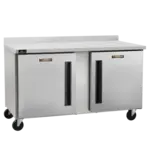 Traulsen CLUC-60F-SD-WTRR 60.25'' 2 Door Worktop Freezer with Side / Rear Breathing Compressor - 16.94 cu. ft.