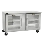 Traulsen CLUC-60R-GD-LL 60.25'' 2 Section Undercounter Refrigerator with 2 Left Hinged Glass Doors and Side / Rear Breathing Compressor