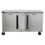 Traulsen CLUC-60R-SD-LR 60.25'' 2 Section Undercounter Refrigerator with 2 Left/Right Hinged Solid Doors and Side / Rear Breathing Compressor
