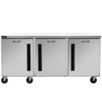 Traulsen CLUC-72F-SD-LLL 72.25'' 3 Section Undercounter Freezer with 3 Left Hinged Solid Doors and Side / Rear Breathing Compressor