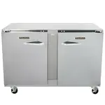 Traulsen UHT48-LR 48'' 2 Section Undercounter Refrigerator with 2 Left/Right Hinged Solid Doors and Front Breathing Compressor