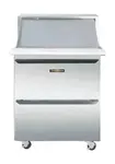 Traulsen UPT279-D-SB 27'' 2 Drawer Counter Height Refrigerated Sandwich / Salad Prep Table with Mega Top