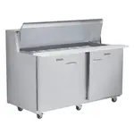 Traulsen UPT6024-LL 60'' 2 Door Counter Height Refrigerated Sandwich / Salad Prep Table with Mega Top