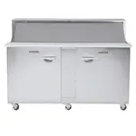 Traulsen UPT7230-LL-SB 72'' 2 Door Counter Height Refrigerated Sandwich / Salad Prep Table with Mega Top