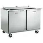 Traulsen UST4812-LL 48'' 2 Door Counter Height Refrigerated Sandwich / Salad Prep Table with Standard Top