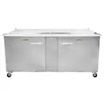Traulsen UST7230-RR 72'' 2 Door Counter Height Refrigerated Sandwich / Salad Prep Table with Mega Top