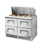 True TFP-48-18M-D-4 48.13'' 4 Drawer Counter Height Mega Top Refrigerated Sandwich / Salad Prep Table