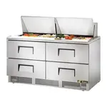True TFP-64-24M-D-4 64.13'' 4 Drawer Counter Height Mega Top Refrigerated Sandwich / Salad Prep Table