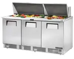 True TFP-72-30M 72.13'' 3 Door Counter Height Mega Top Refrigerated Sandwich / Salad Prep Table