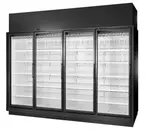 True TRM4M-YN-BLK-WHT-1BLKRRRR-4 127.50'' Section Refrigerated Glass Door Merchandiser